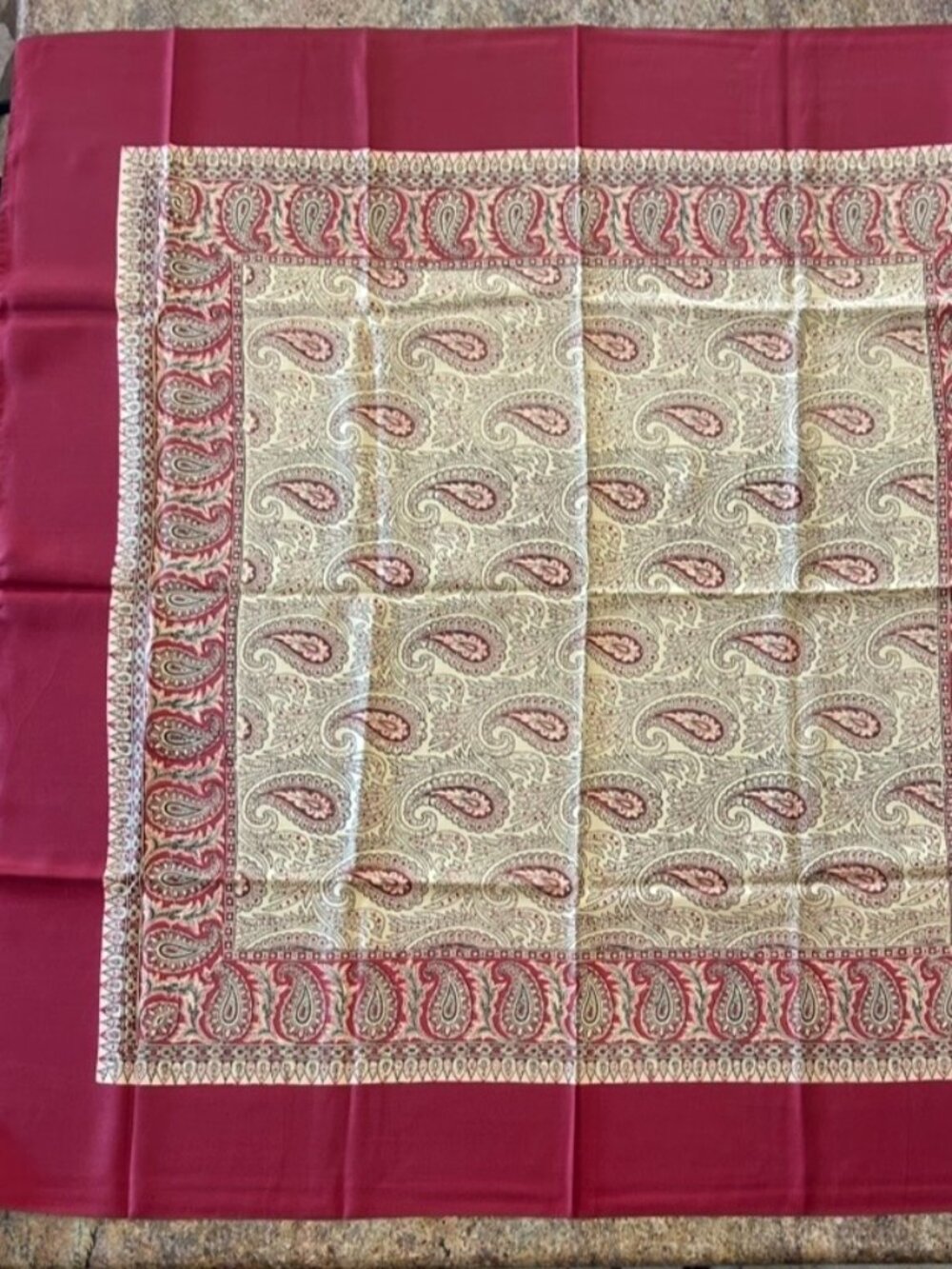 Large Vintage Welch, Margetson & Co, Ltd London, Silk Hand Block Printed Scarf